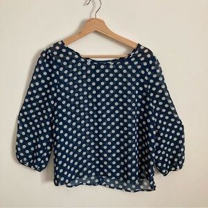Sheer Polka Dot Top, Size M